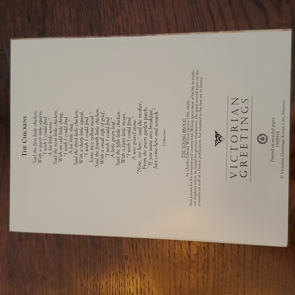 1980's Unused Victorian Greeting Card - "The Chickens" w/Scalloped Envelope - Picture 6 of 12